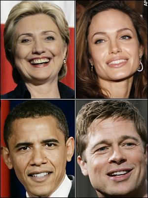 Хиллари Клинтон и Барак Обама в дальнем родстве с Брэдом Питтом и Анжелиной Джоли