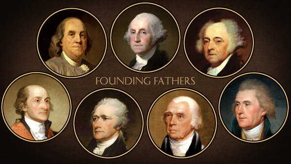 историк Ричард Моррис в 1973 году выделил следующих семь ключевых Отцов-основателей: Джон Адамс, Бенджамин Франклин, Александр Гамильтон, Джон Джей, Томас Джефферсон, Джеймс Мэдисон и Джордж Вашингтон
