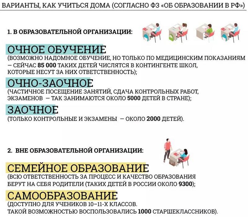 формы домашнего образования в России