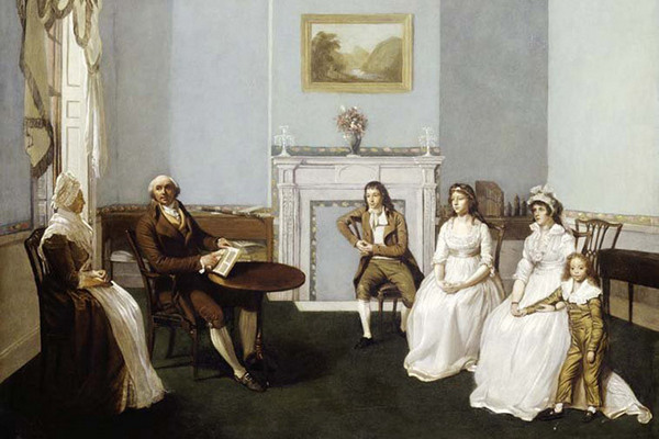 Джон Миддлтон и его семья в гостиной. Автор неизвестен. Англия, XVIII век