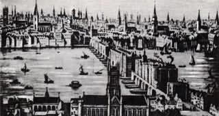 Лондонский мост. XVII век.