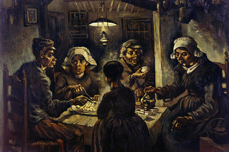 картина Едоки картофеля нидерландского художника Винсента Ван Гога (1885 г.)