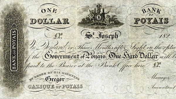 Макгрегор даже нарисовал банкноты, которые якобы имели хождение в его вымышленной стране