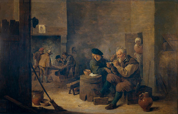 картина Курильщики (с) Давид Тенирс, 1639