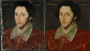 портрет неизвестного джентльмена, до (слева) и после (справа) реставрации