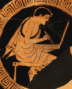 рисунок с греческой амфоры 1200 г до н.э.